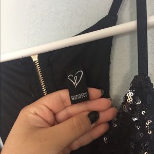 Black sequin party dress